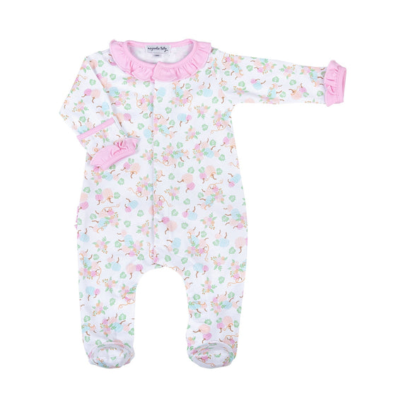 Pumpkin Blush Print Ruffle Footie - Magnolia BabyFootie