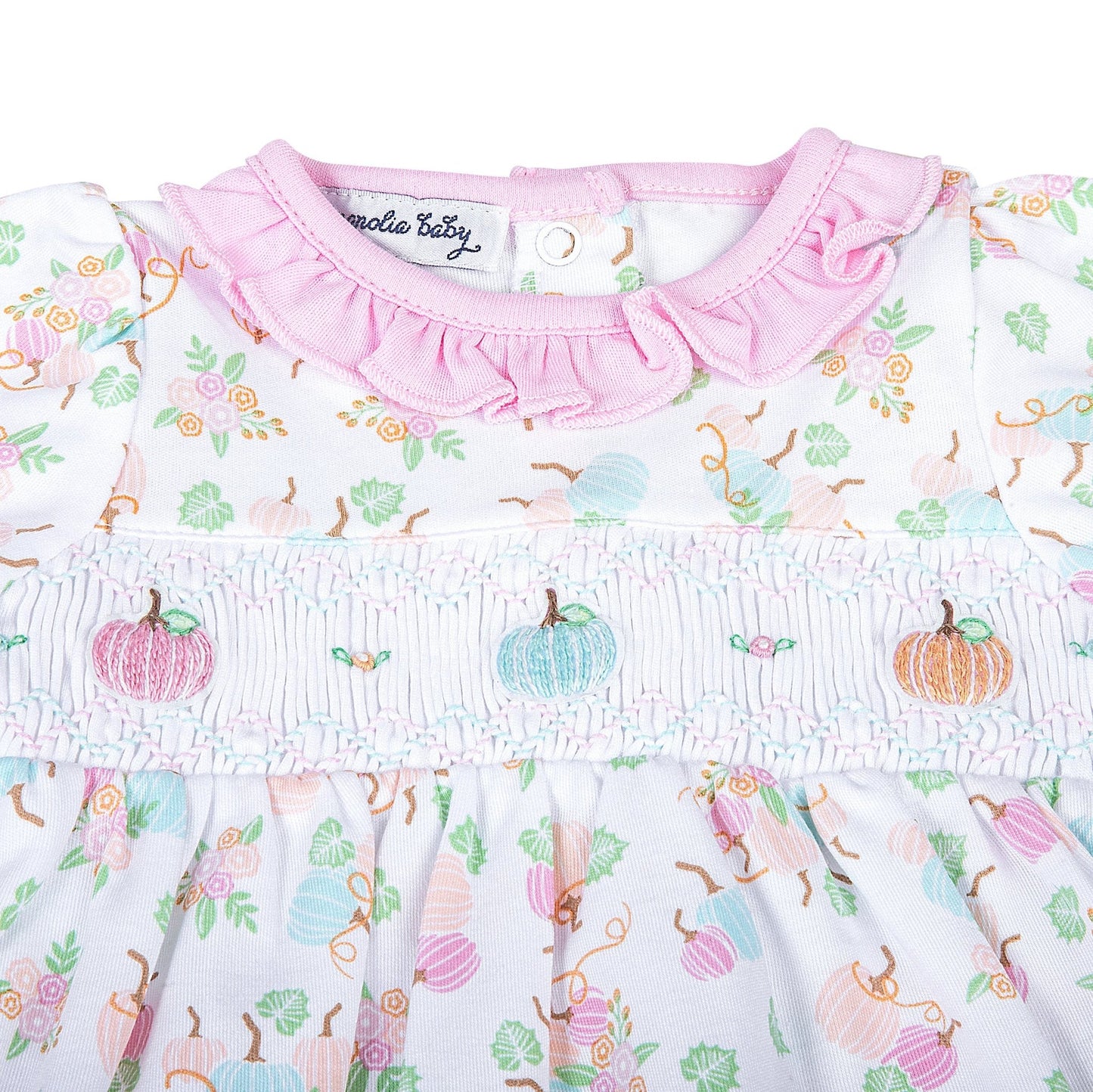 Pumpkin Blush Smocked Footie - Magnolia BabyFootie
