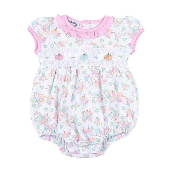 Pumpkin Blush Smocked Short Sleeve Bubble - Magnolia BabyBubble