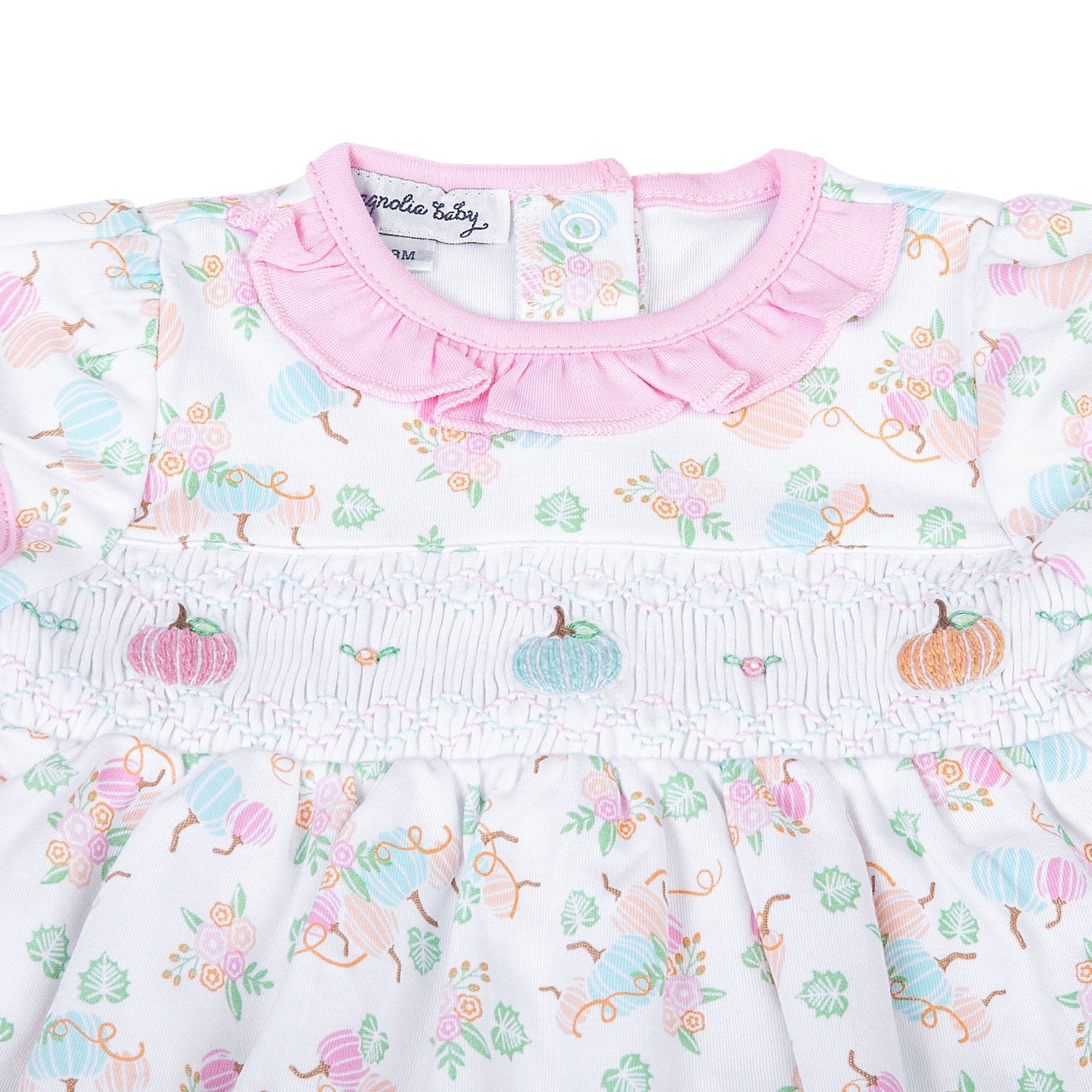 Pumpkin Blush Smocked Short Sleeve Dress - Magnolia BabyDress