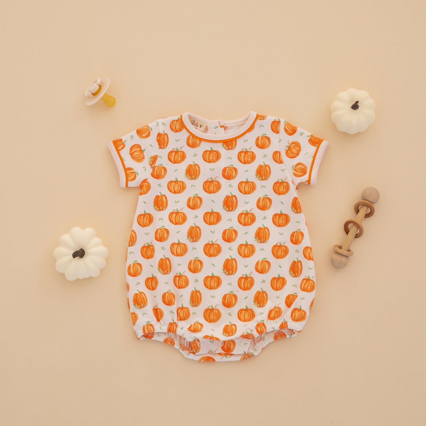 Luna and Arlo_Pumpkin Grove Baby Boy Short Sleeve Bubble_3