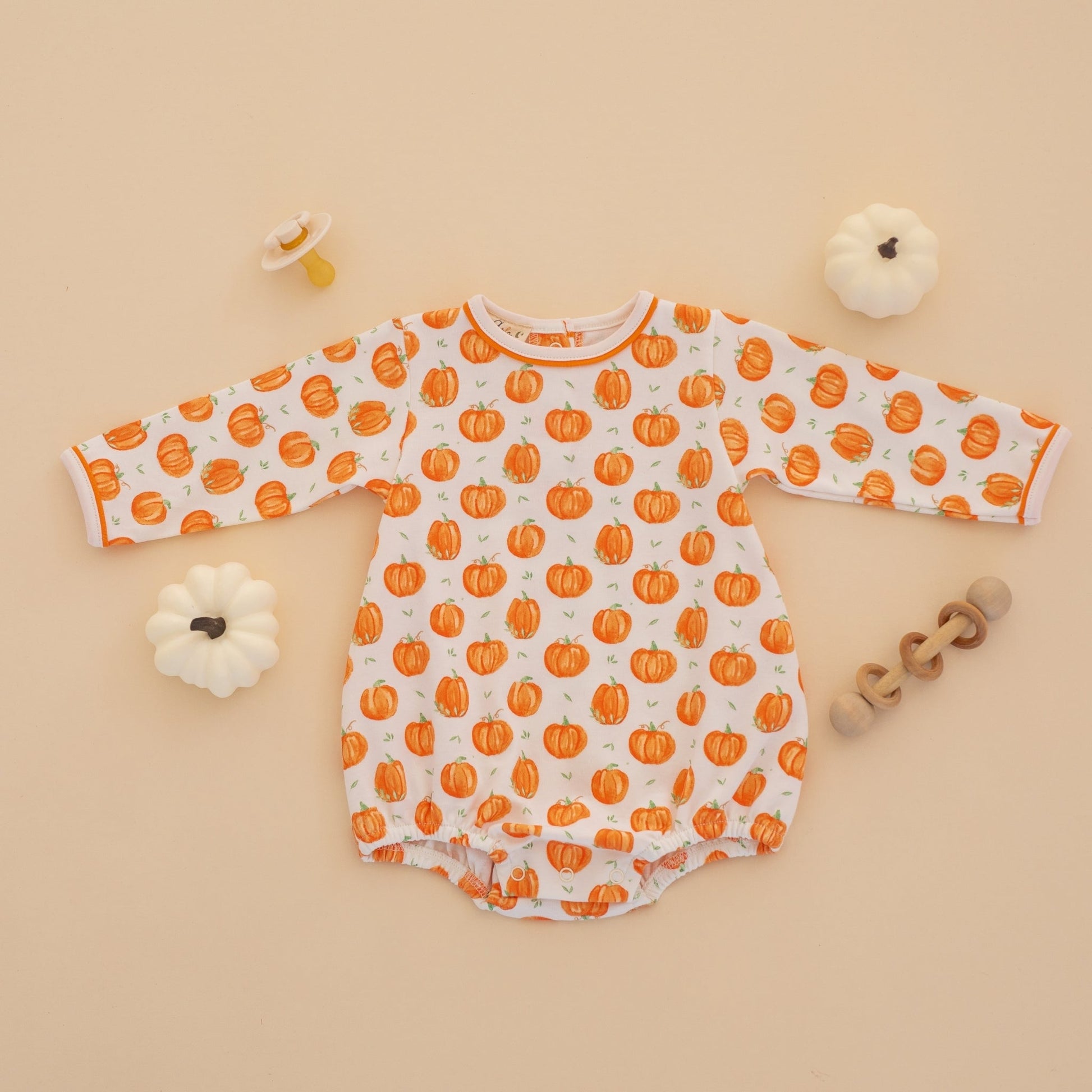 Luna and Arlo_Pumpkin Grove Long Sleeve Boy Bubble_5