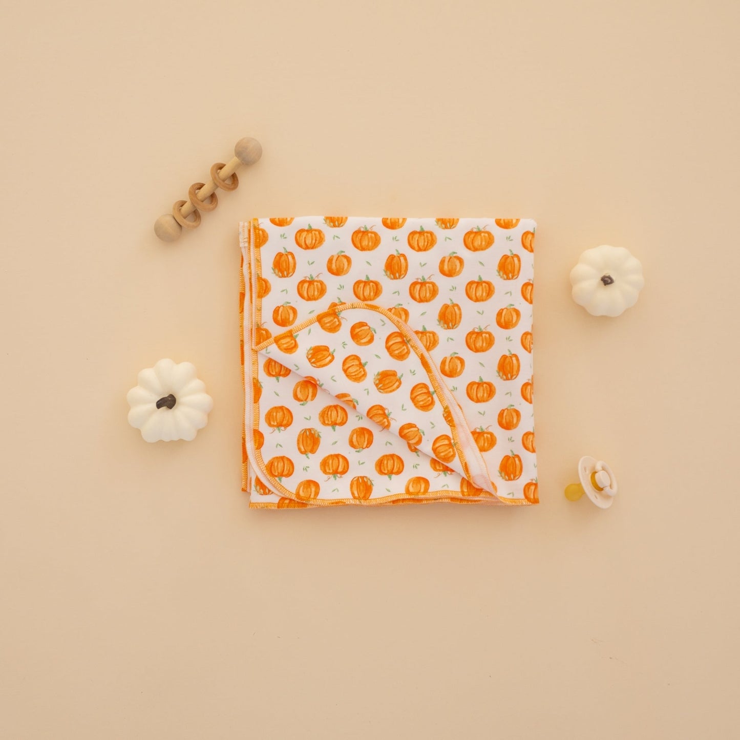 Luna and Arlo_Pumpkin Grove Swaddle Blanket_1