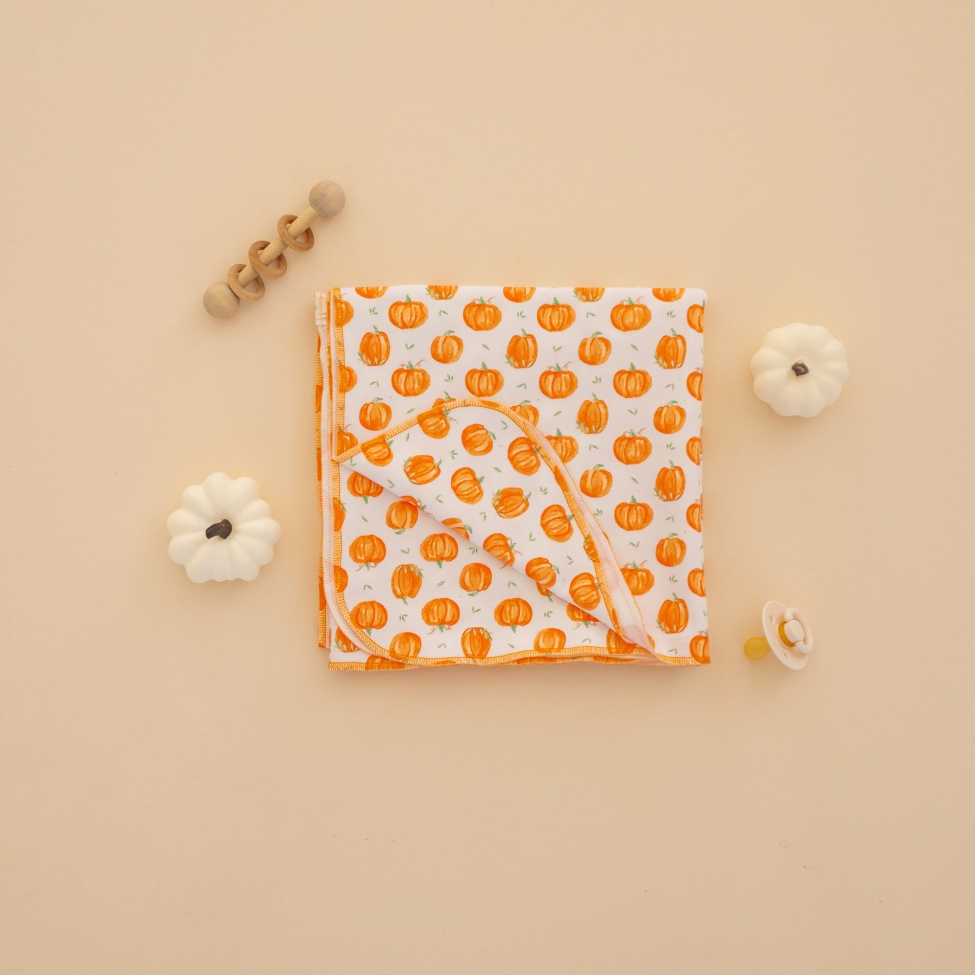 Luna and Arlo_Pumpkin Grove Swaddle Blanket_1