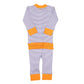 Pumpkin Kitty Applique Ruffle Zip Pajamas - Magnolia BabyZipper Pajamas