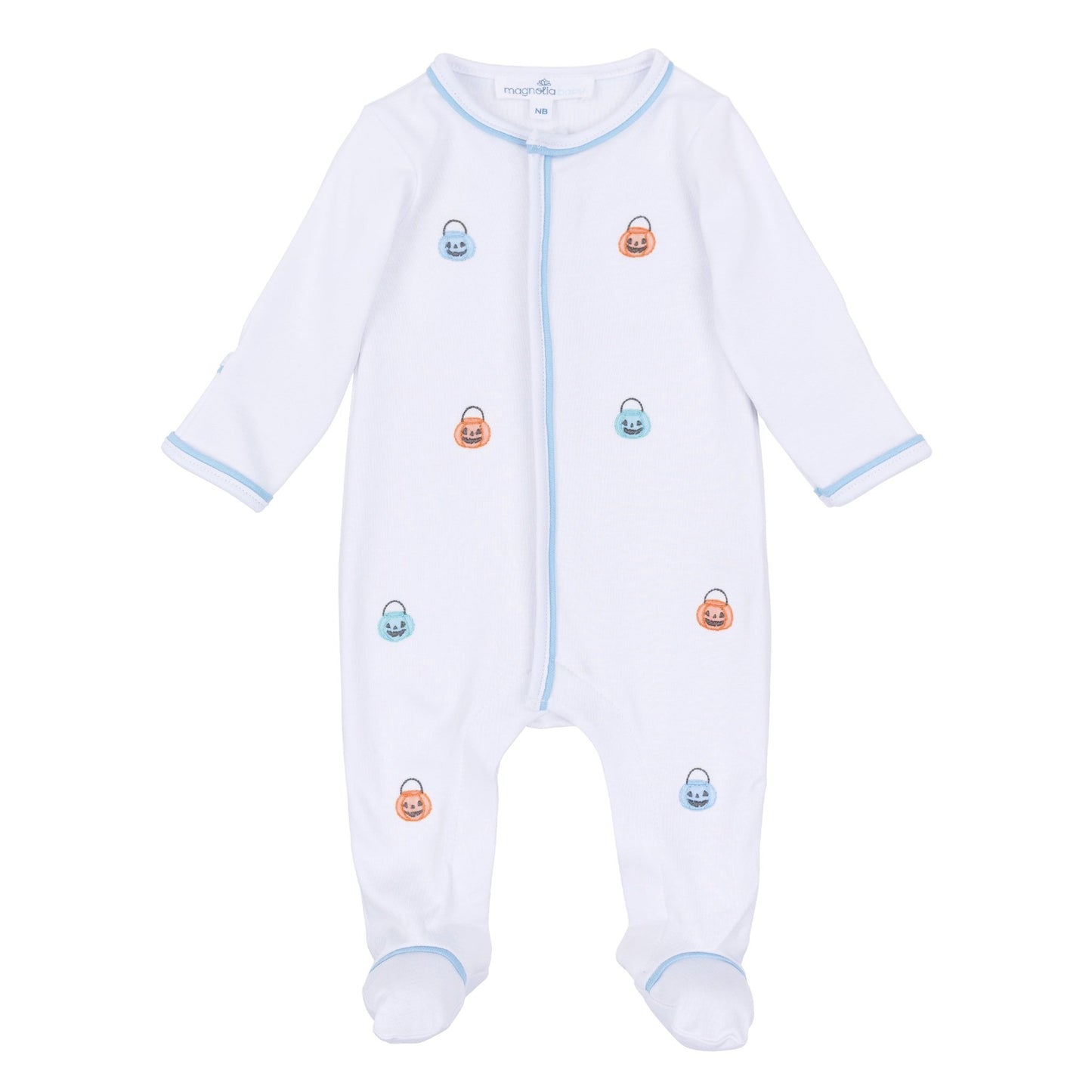 Magnolia Baby_Pumpkin Party Footie - Light Blue_1