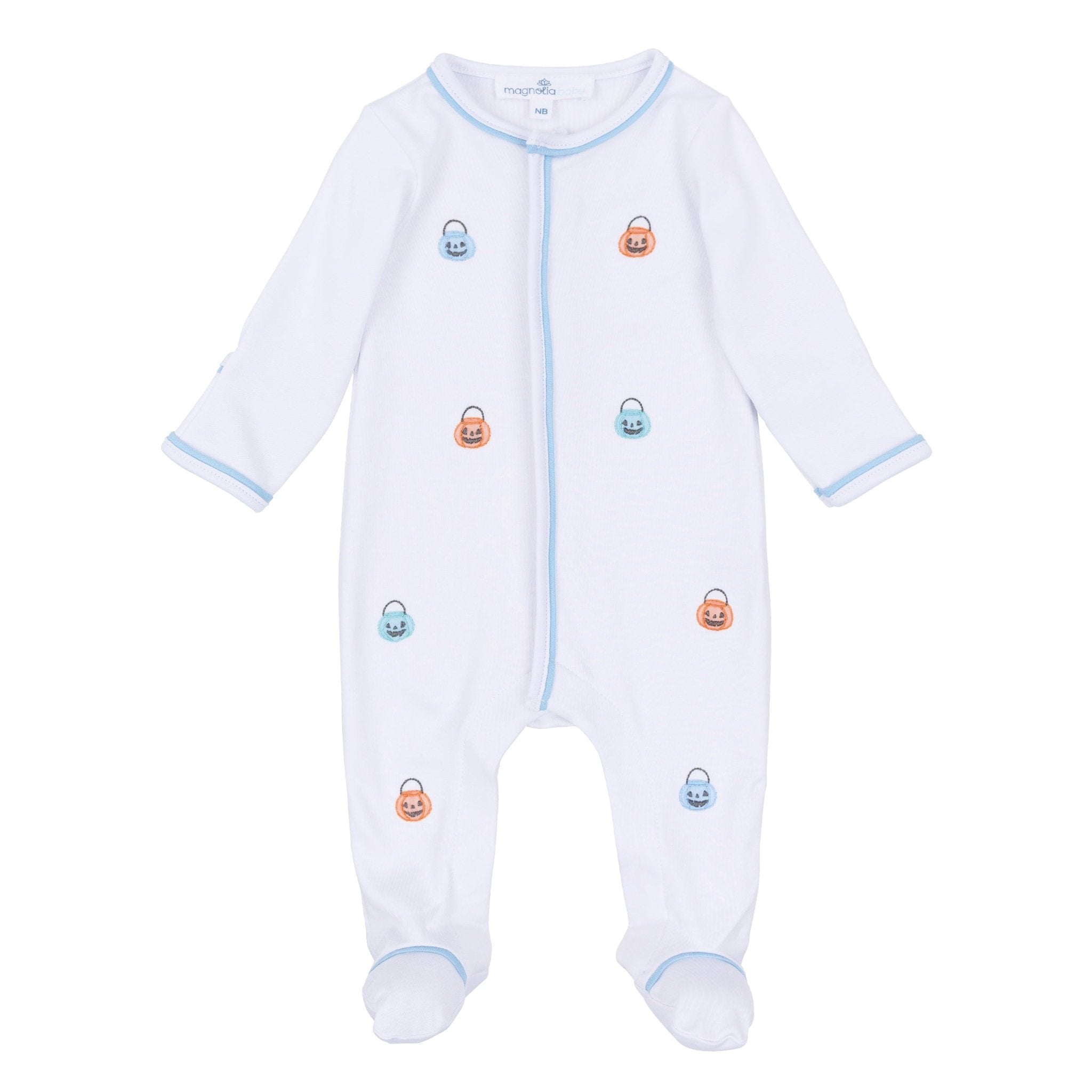 Magnolia Baby_Pumpkin Party Footie - Light Blue_1