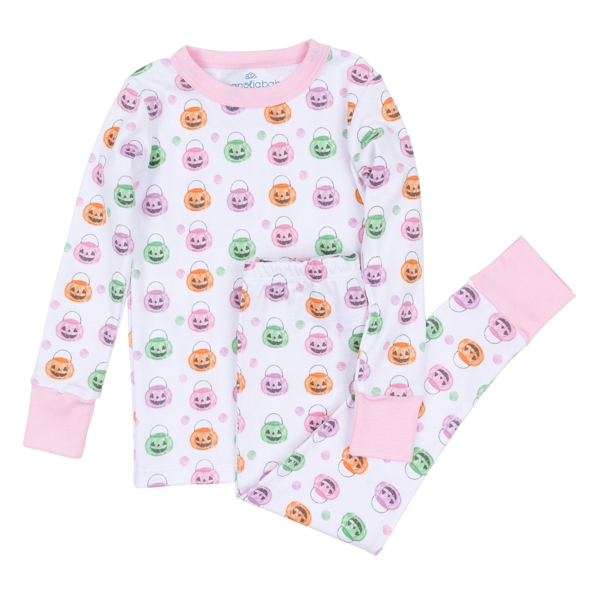 Magnolia Baby_Pumpkin Party Long Pajamas - Pink_2