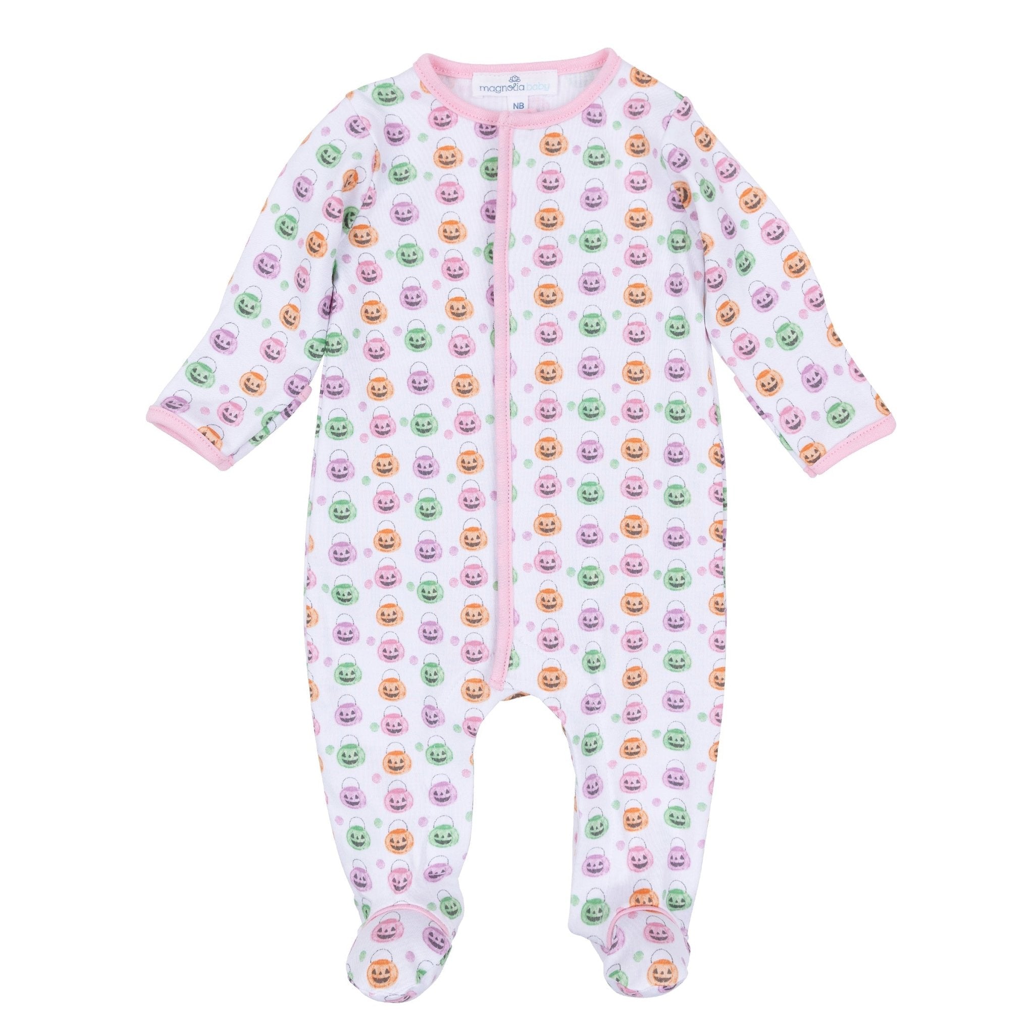 Magnolia Baby_Pumpkin Party Print Footie - Pink_1