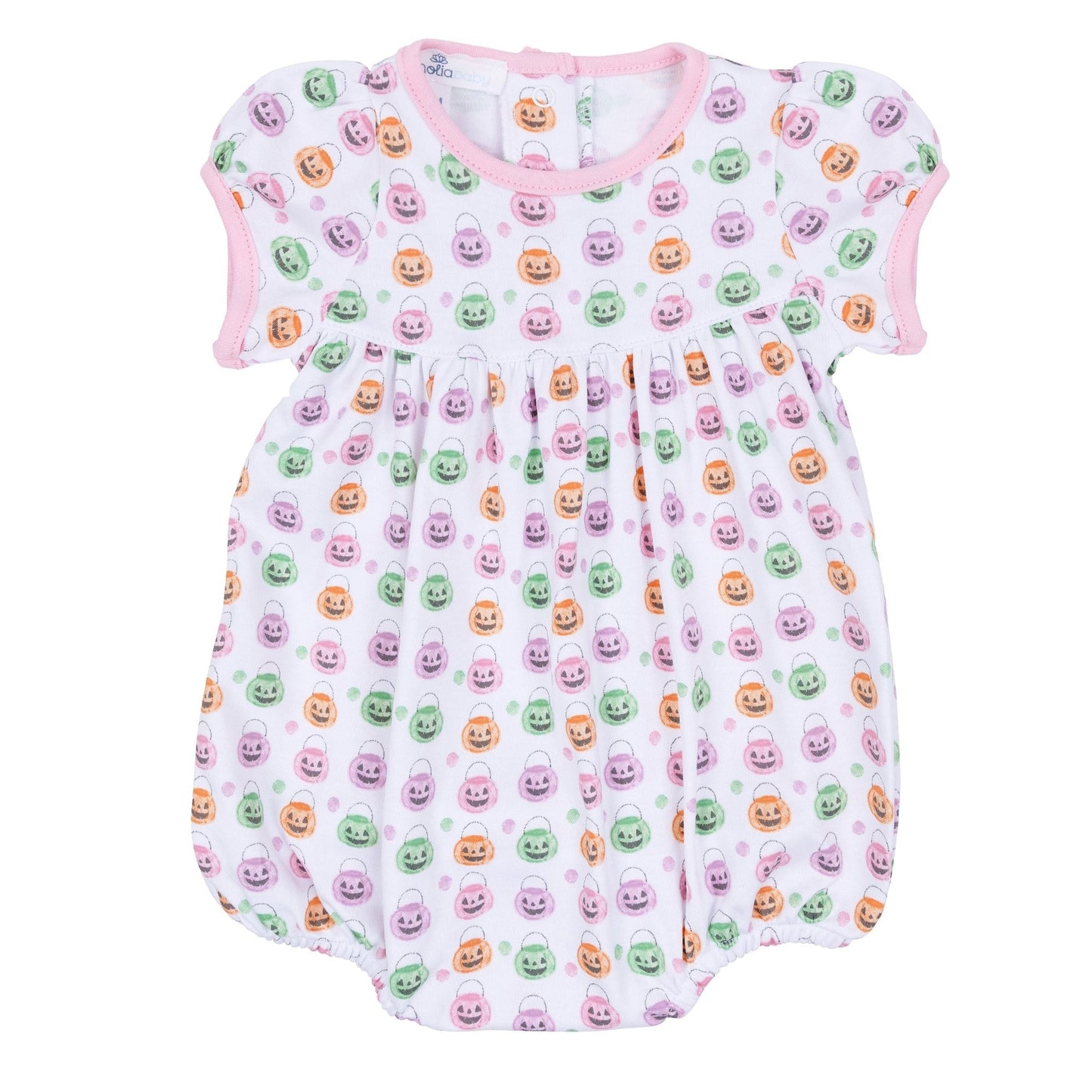 Magnolia Baby_Pumpkin Party Print Short Sleeve Bubble - Pink_2