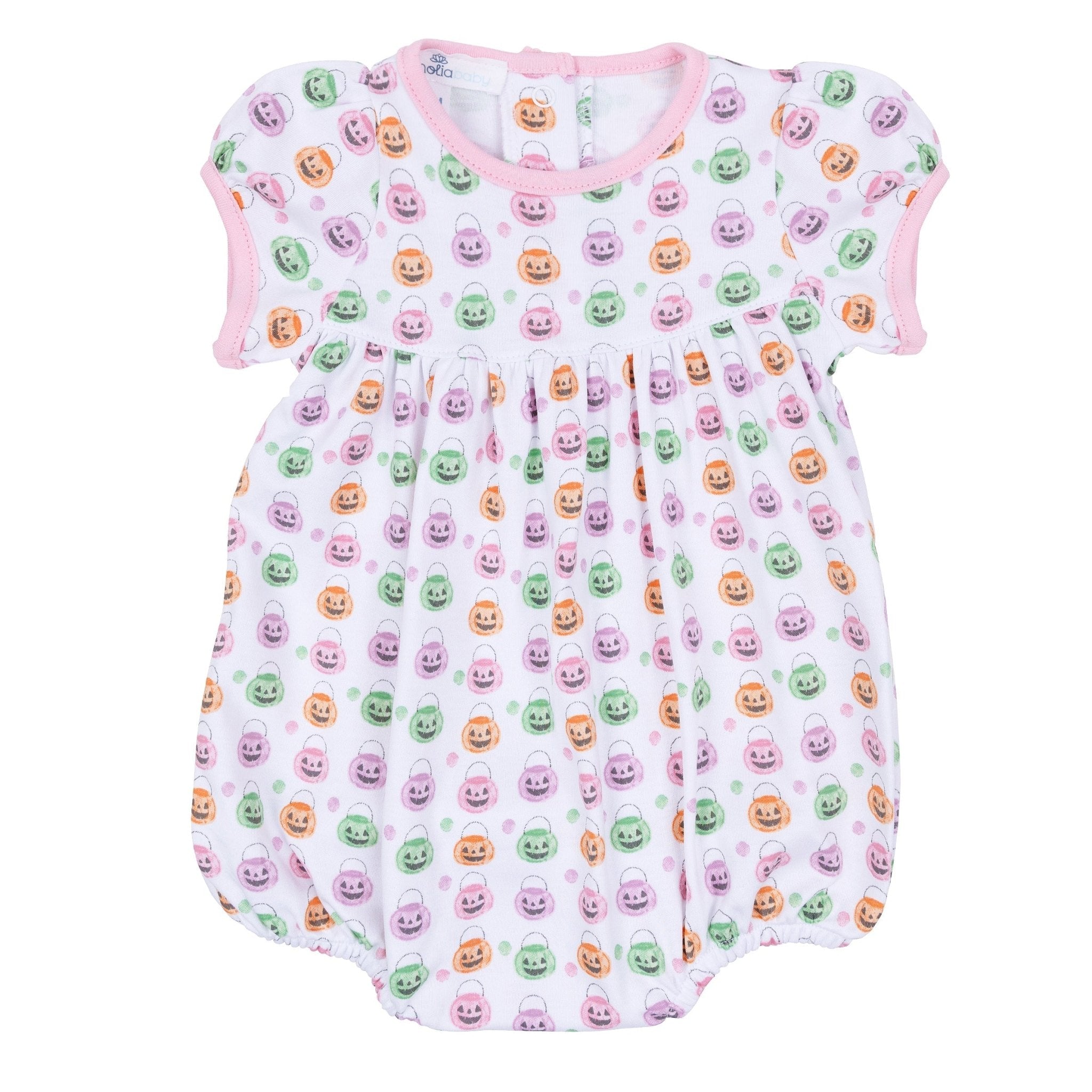 Magnolia Baby_Pumpkin Party Print Short Sleeve Bubble - Pink_2