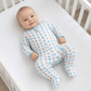 Magnolia Baby_Pumpkin Party Print Zip Footie - Light Blue_1