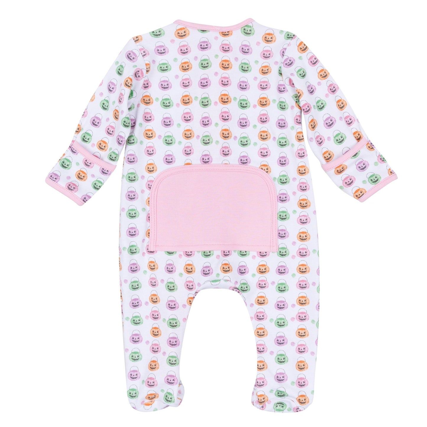 Magnolia Baby_Pumpkin Party Print Zip Footie - Pink_3