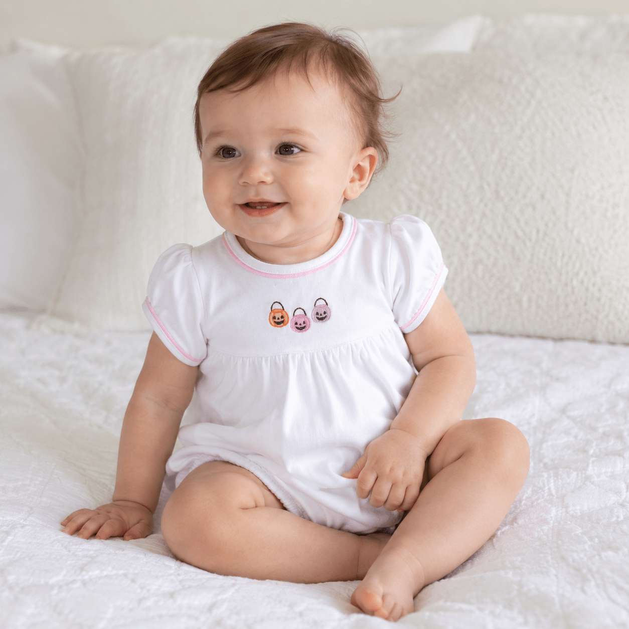 Magnolia Baby_Pumpkin Party Short Sleeve Bubble - Pink_1