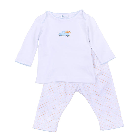 Pumpkin Patch Fun Embroidered 2pc Pant Set - Light Blue - Magnolia Baby2pc Pant Set