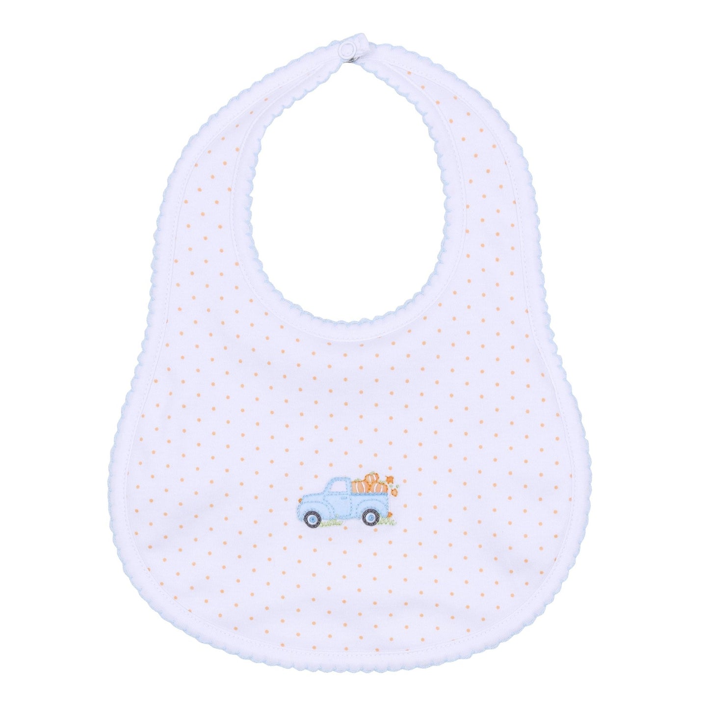 Pumpkin Patch Fun Embroidered Bib - Light Blue - Magnolia BabyBib