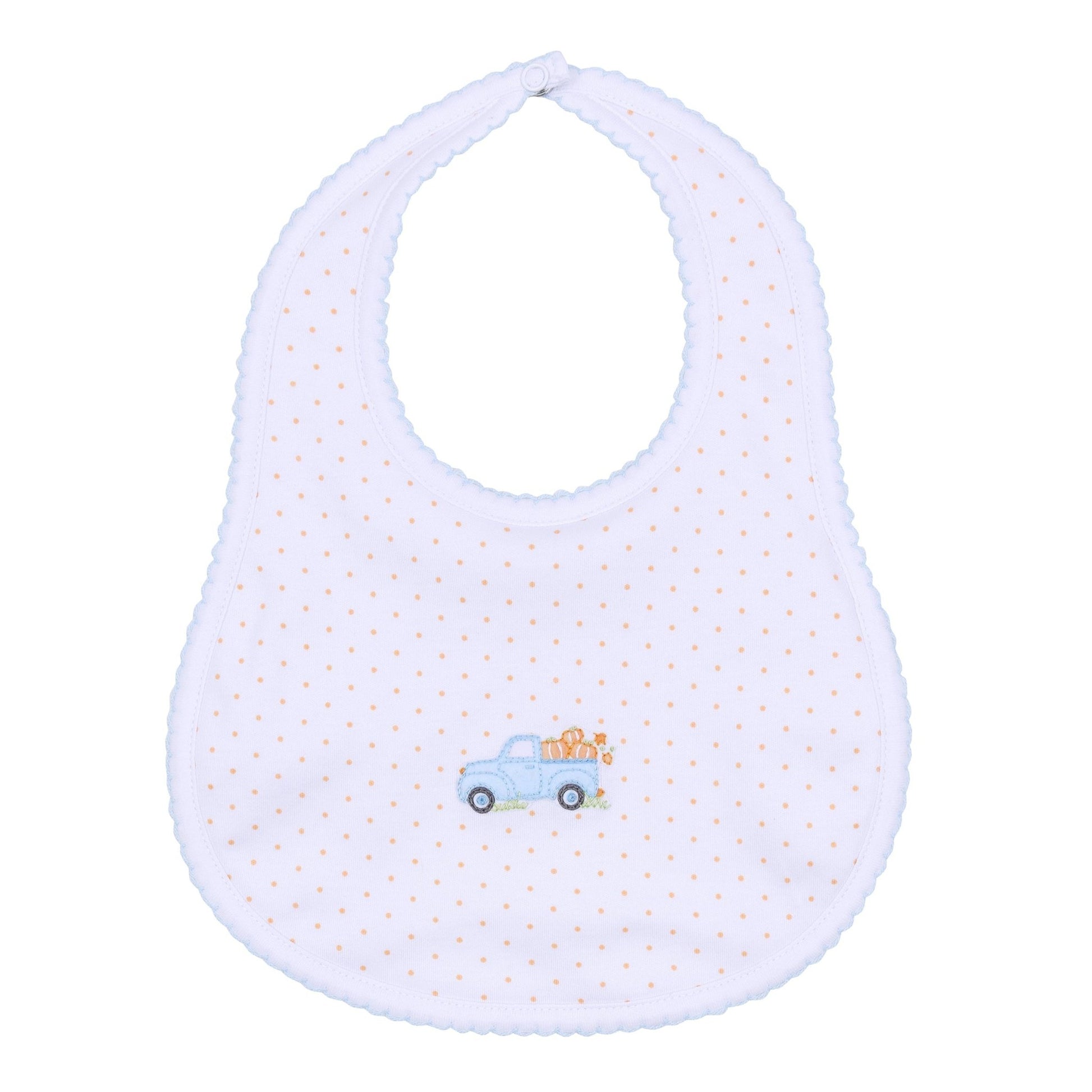 Pumpkin Patch Fun Embroidered Bib - Light Blue - Magnolia BabyBib