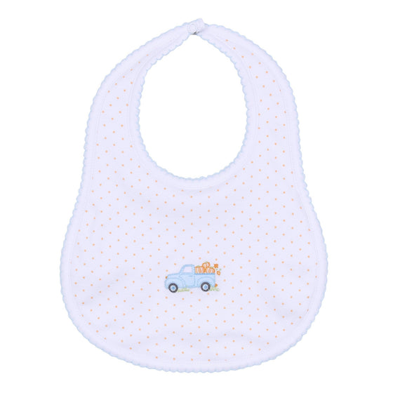 Pumpkin Patch Fun Embroidered Bib - Light Blue - Magnolia BabyBib
