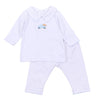 Pumpkin Patch Fun Embroidered Collared 2pc Pant Set - Light Blue - Magnolia Baby2pc Pant Set