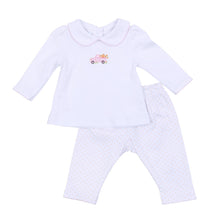  Pumpkin Patch Fun Embroidered Collared 2pc Pant Set - Pink - Magnolia Baby2pc Pant Set