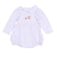 Pumpkin Patch Fun Embroidered Collared Ruffle Long Sleeve Bubble - Pink - Magnolia BabyBubble