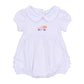 Pumpkin Patch Fun Embroidered Collared Ruffle Short Sleeve Bubble - Pink - Magnolia BabyBubble