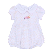  Pumpkin Patch Fun Embroidered Collared Ruffle Short Sleeve Bubble - Pink - Magnolia BabyBubble