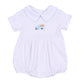 Pumpkin Patch Fun Embroidered Collared Short Sleeve Bubble - Light Blue - Magnolia BabyBubble