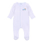 Pumpkin Patch Fun Embroidered Footie - Light Blue - Magnolia BabyFootie