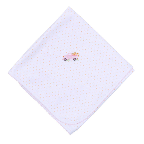 Pumpkin Patch Fun Embroidered Receiving Blanket - Pink - Magnolia BabyReceiving Blanket