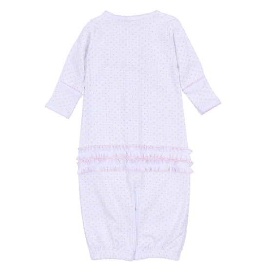 Pumpkin Patch Fun Embroidered Ruffle Converter - Pink - Magnolia BabyConverter Gown