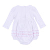 Pumpkin Patch Fun Embroidered Ruffle Long Sleeve Bubble - Pink - Magnolia BabyBubble