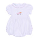 Pumpkin Patch Fun Embroidered Ruffle Short Sleeve Bubble - Pink - Magnolia BabyBubble