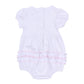 Pumpkin Patch Fun Embroidered Ruffle Short Sleeve Bubble - Pink - Magnolia BabyBubble