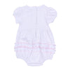 Pumpkin Patch Fun Embroidered Ruffle Short Sleeve Bubble - Pink - Magnolia BabyBubble