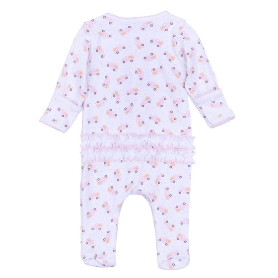 Pumpkin Patch Fun Print Ruffle Footie - Pink - Magnolia BabyFootie