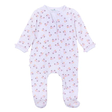  Pumpkin Patch Fun Print Ruffle Zip Footie - Pink - Magnolia BabyFootie
