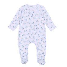  Pumpkin Patch Fun Print Zip Footie - Light Blue - Magnolia BabyFootie