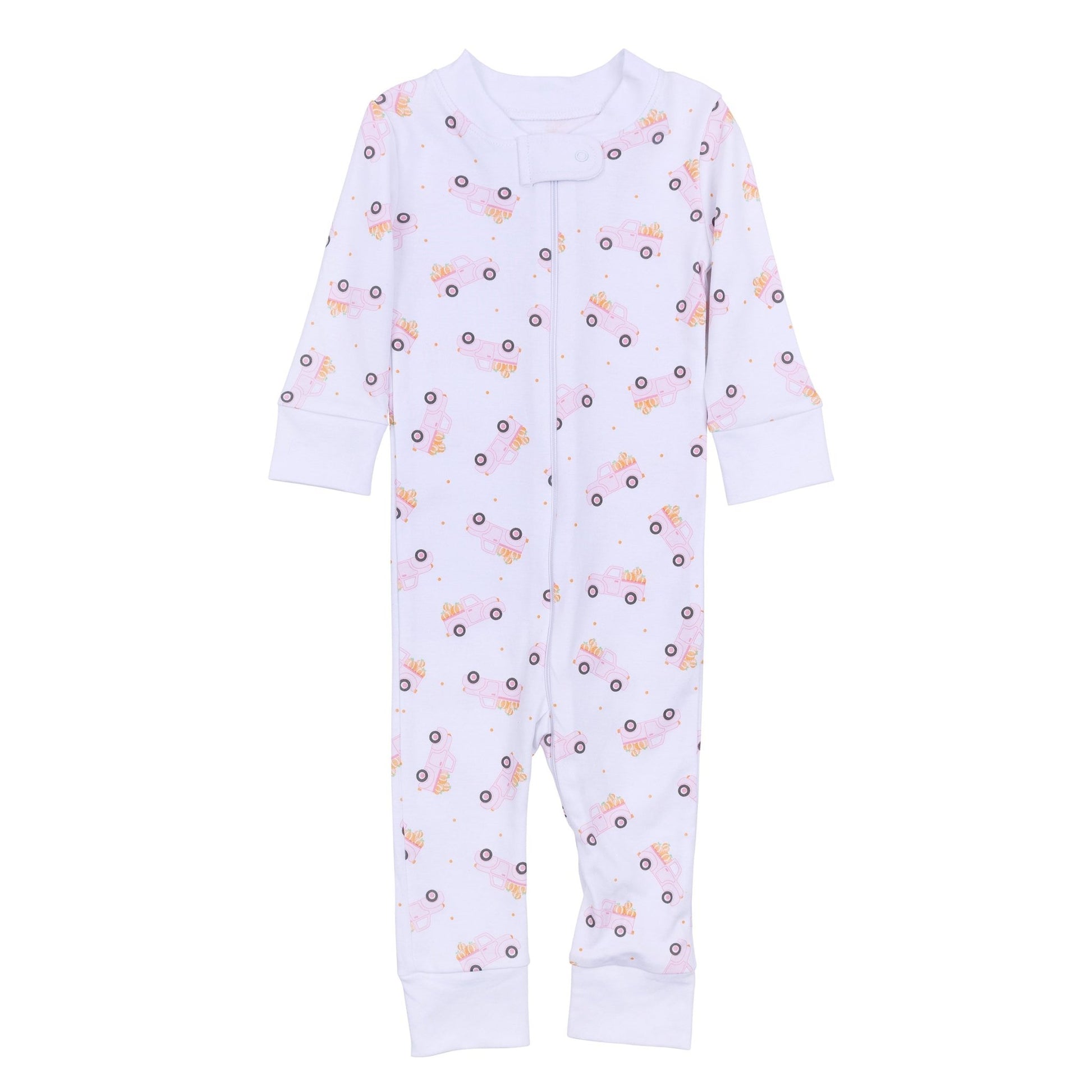 Pumpkin Patch Fun Zip Pajamas - Pink - Magnolia BabyZipper Pajamas
