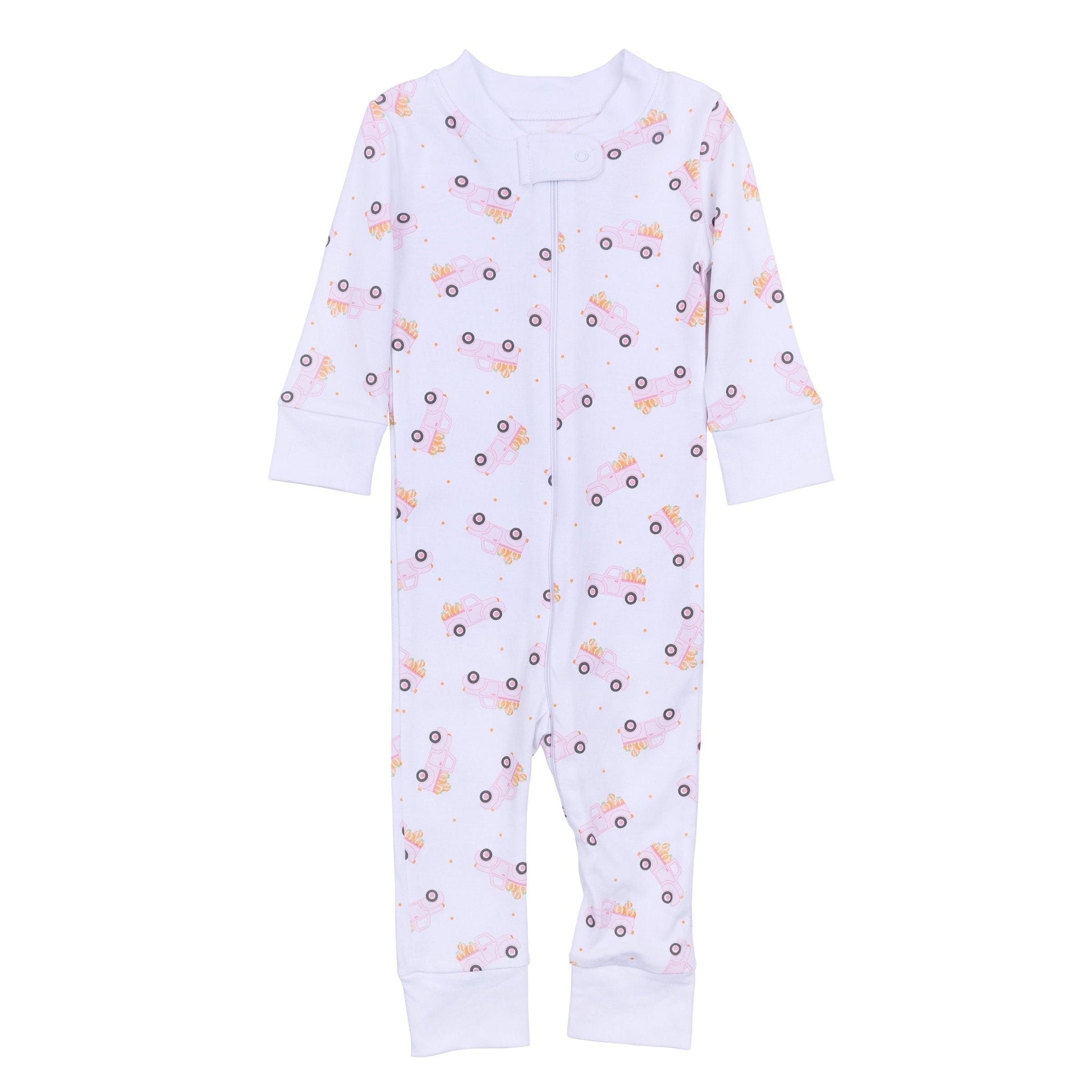 Pumpkin Patch Fun Zip Pajamas - Pink - Magnolia BabyZipper Pajamas