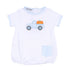 Pumpkin Picking Applique Blue Short Sleeve Boy Bubble - Magnolia BabyBubble