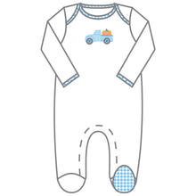  Pumpkin Picking Blue Lap Footie - Magnolia BabyFootie