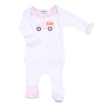  Pumpkin Picking Ruffle Lap Footie - Pink - Magnolia BabyFootie