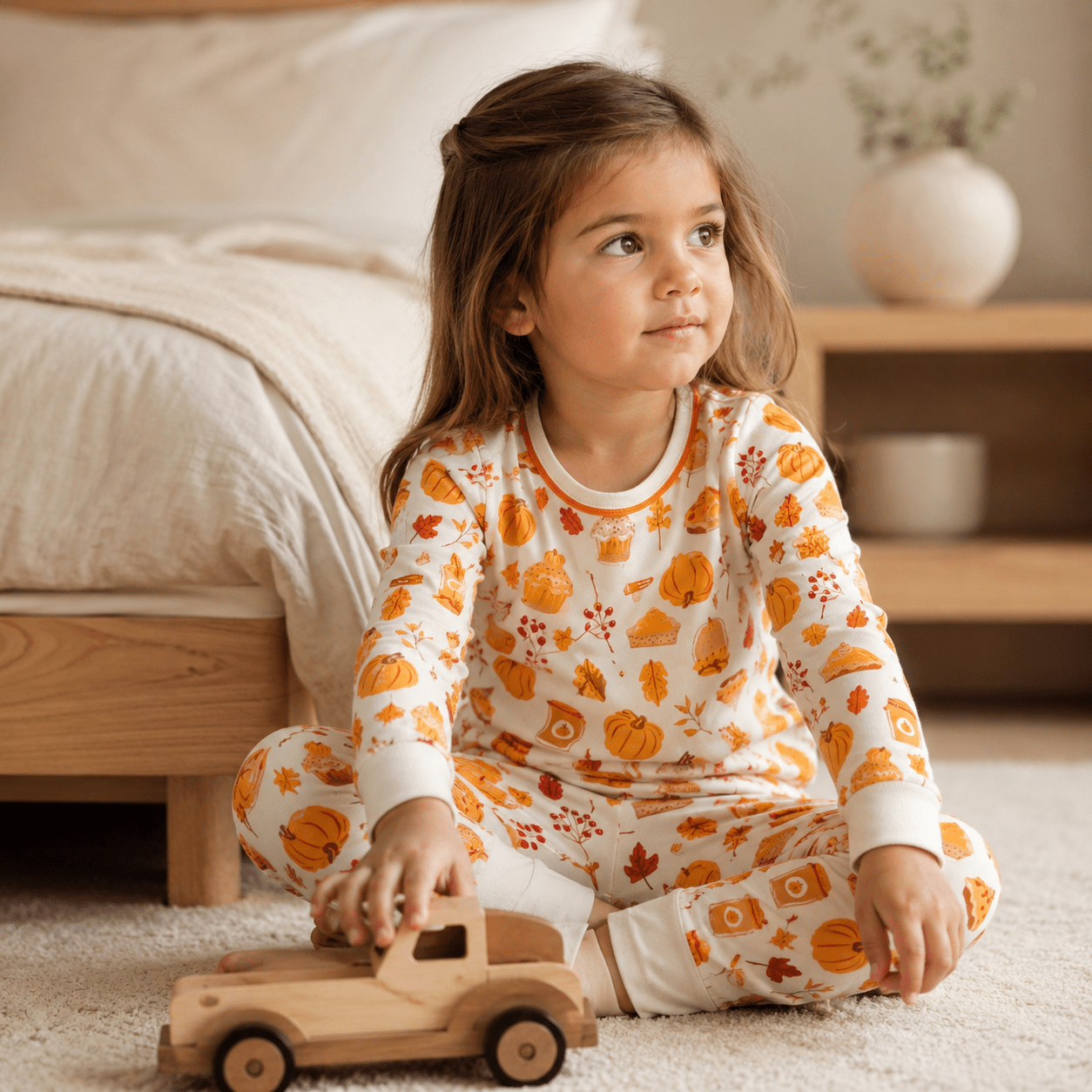 Pumpkin Spice Long Pajamas - Magnolia BabyLong Pajamas