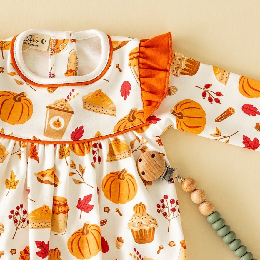 Pumpkin Spice Long Sleeve Flutters Bubble