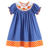 Pumpkin Sunflower Bishop Smock Dress - Magnolia BabyDress