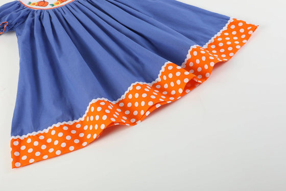 Pumpkin Sunflower Bishop Smock Dress - Magnolia BabyDress
