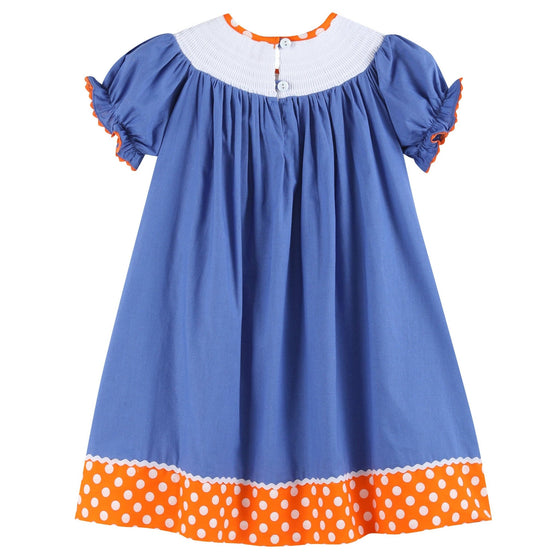 Pumpkin Sunflower Bishop Smock Dress - Magnolia BabyDress