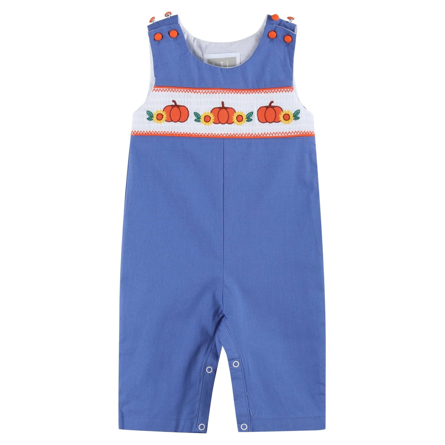 Pumpkin Sunflower Smocked Overalls - Magnolia BabyOveralls