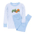 Magnolia Baby_Pumpkin Tractor Applique Long Pajamas - Light Blue_1